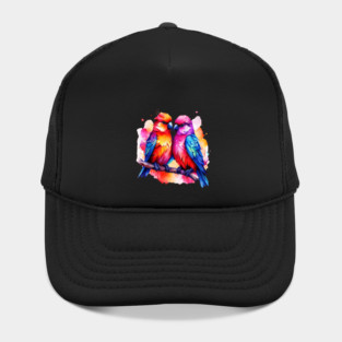 Cute Colorful Love Birds Hat