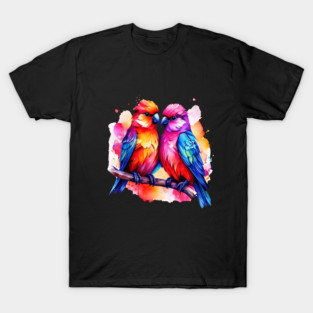 Cute Colorful Love Birds T-Shirt