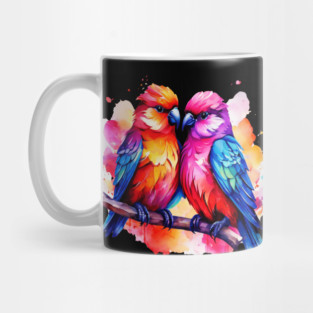 Cute Colorful Love Birds Mug