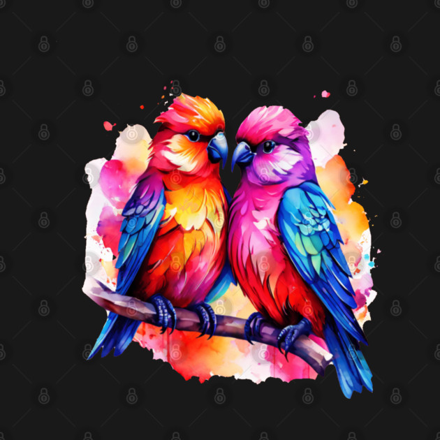 Cute Colorful Love Birds by BirdsnStuff