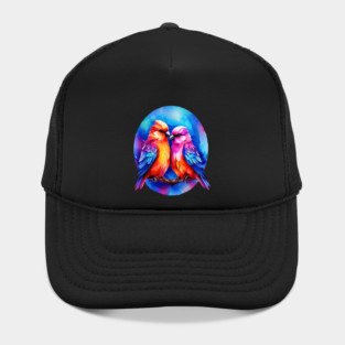 Cute Colorful Love Birds Hat