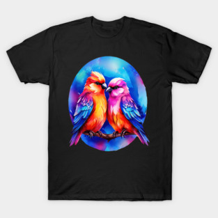 Cute Colorful Love Birds T-Shirt
