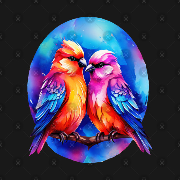 Cute Colorful Love Birds by BirdsnStuff