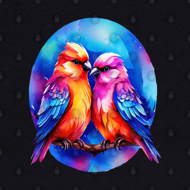 Cute Colorful Love Birds by BirdsnStuff