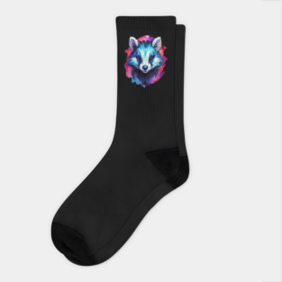 Hot Pink Cute Skunk Socks