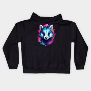 Hot Pink Cute Skunk Kids Hoodie
