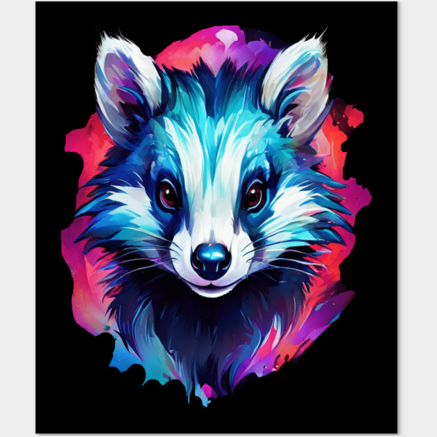 Hot Pink Cute Skunk Wall Art by BirdsnStuff