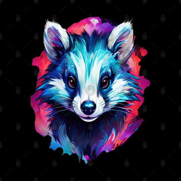 Hot Pink Cute Skunk by BirdsnStuff