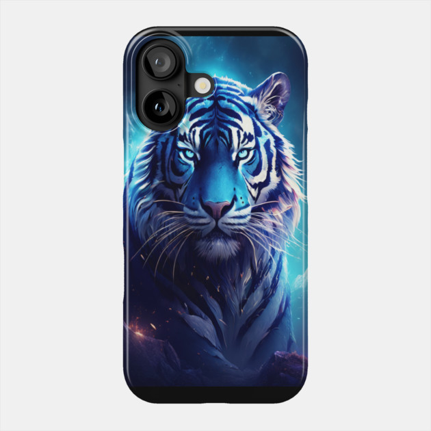 Blue Fantasy Tiger Phone Case by BirdsnStuff