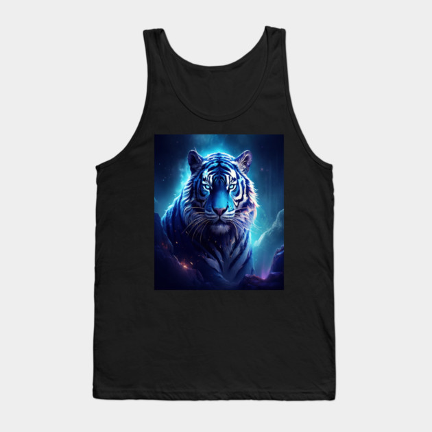 Blue Fantasy Tiger Tank Top by BirdsnStuff