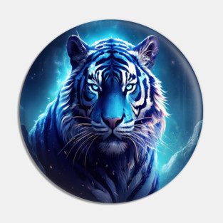 Blue Fantasy Tiger Pin