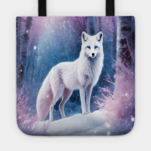 White Fox in Pink Forest Tote
