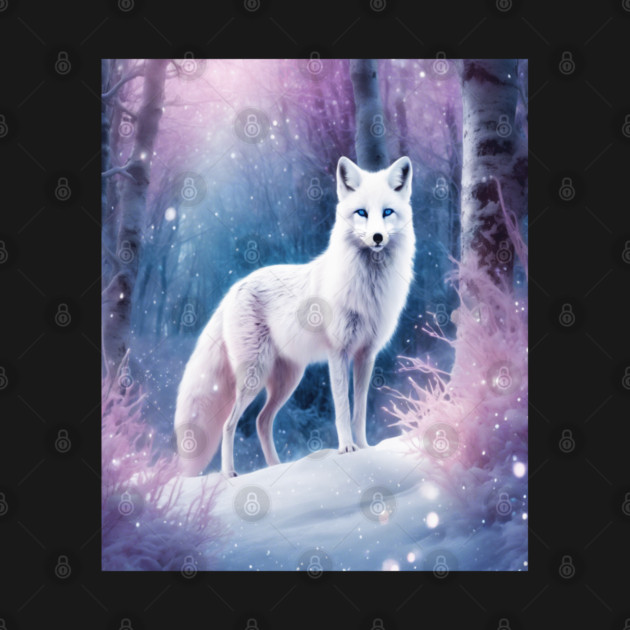 White Fox in Pink Forest by BirdsnStuff