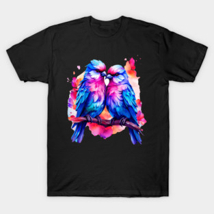 Cute Colorful Love Birds T-Shirt