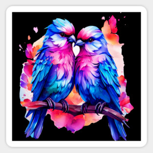 Cute Colorful Love Birds Magnet