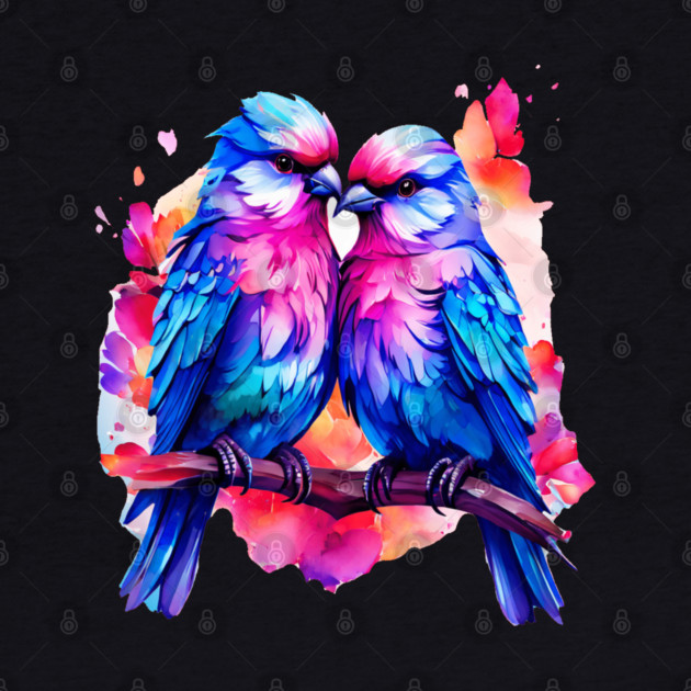 Cute Colorful Love Birds by BirdsnStuff