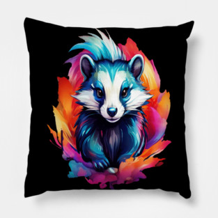 Hot Pink Cute Skunk Pillow