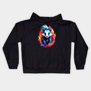 Hot Pink Cute Skunk Kids Hoodie