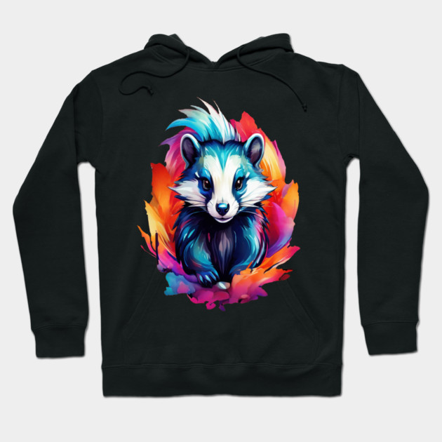 Hot Pink Cute Skunk Hoodie by BirdsnStuff