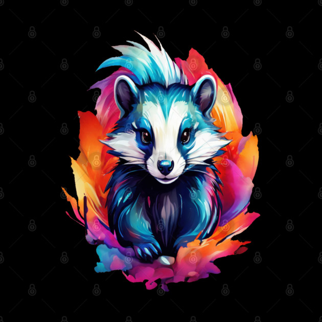 Hot Pink Cute Skunk by BirdsnStuff