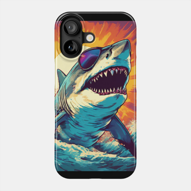 Giant Shark Wearing Sunglasses Phone Case by BirdsnStuff