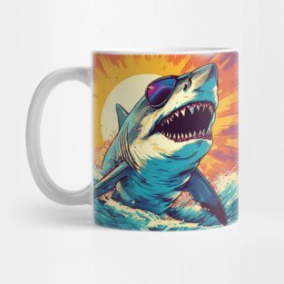 Giant Shark Wearing Sunglasses Mug