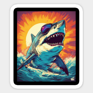 Giant Shark Wearing Sunglasses Magnet