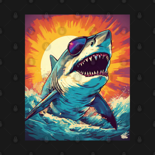 Giant Shark Wearing Sunglasses by BirdsnStuff