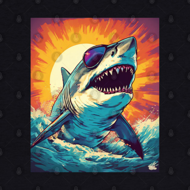 Giant Shark Wearing Sunglasses by BirdsnStuff