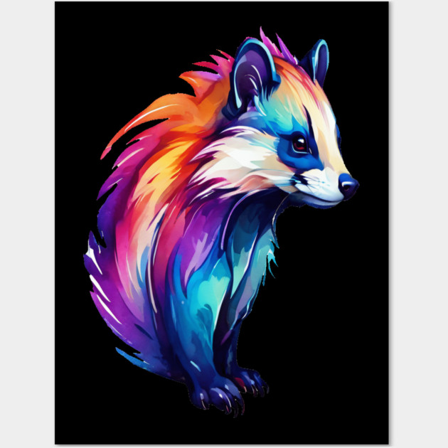 Hot Pink Cute Skunk Wall Art by BirdsnStuff