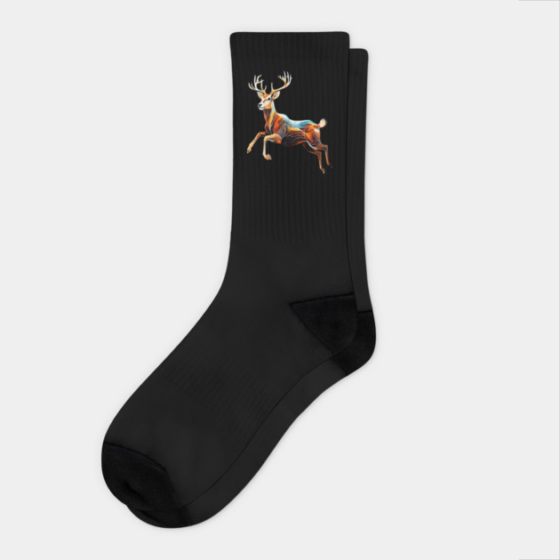 Abstract Deer in Motion Socks by BirdsnStuff