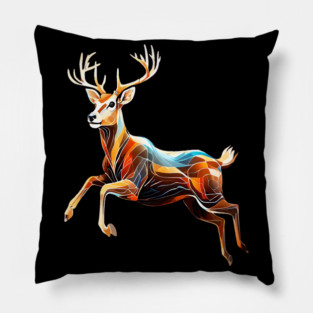 Abstract Deer in Motion Pillow