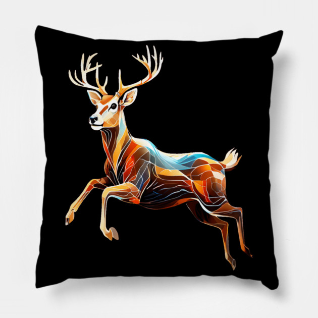 Abstract Deer in Motion Pillow by BirdsnStuff