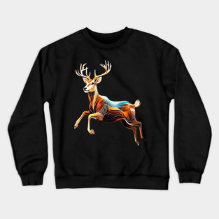 Abstract Deer in Motion Crewneck Sweatshirt