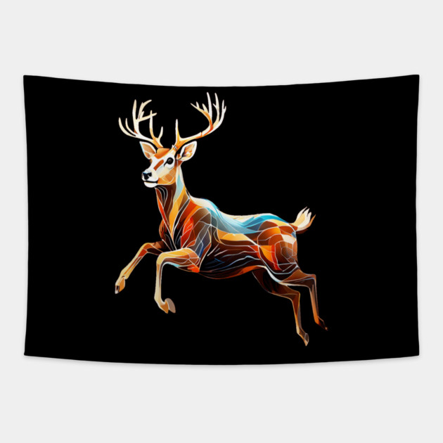 Abstract Deer in Motion Tapestry by BirdsnStuff