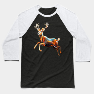 Abstract Deer in Motion Baseball T-Shirt