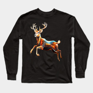 Abstract Deer in Motion Long Sleeve T-Shirt