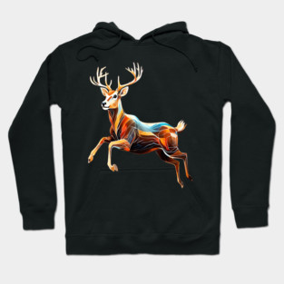 Abstract Deer in Motion Hoodie