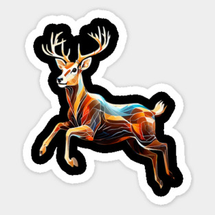 Abstract Deer in Motion Sticker