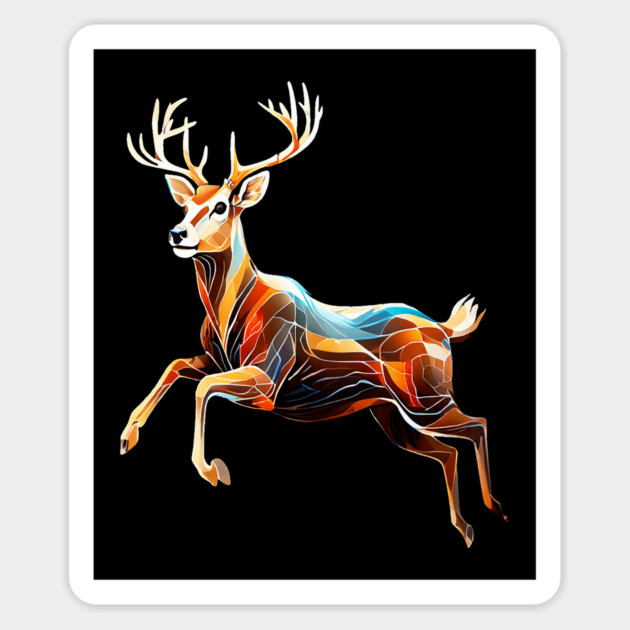 Abstract Deer in Motion Magnet by BirdsnStuff