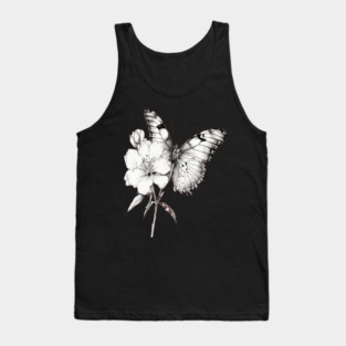 Black and White Butterfly Tank Top