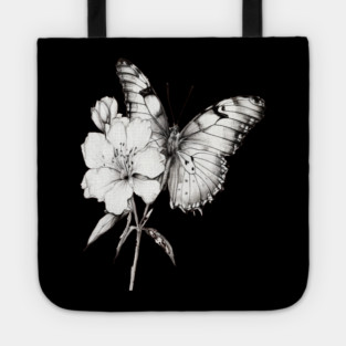 Black and White Butterfly Tote