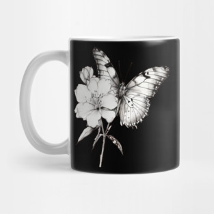 Black and White Butterfly Mug