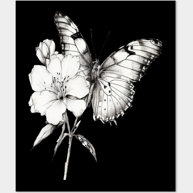 Black and White Butterfly Wall Art by BirdsnStuff