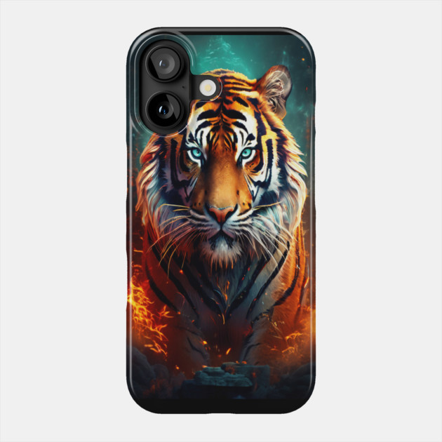 Mystical Orange Tiger Phone Case by BirdsnStuff