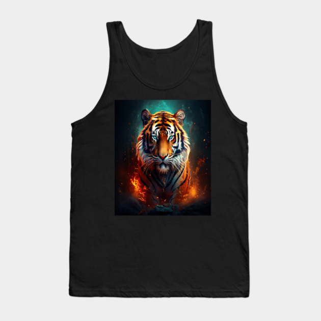 Mystical Orange Tiger Tank Top by BirdsnStuff