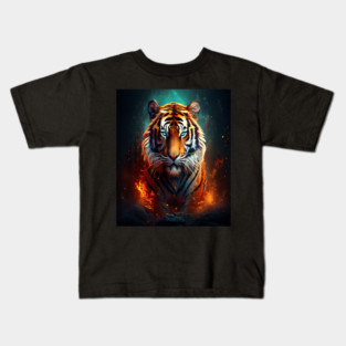 Mystical Orange Tiger Kids T-Shirt