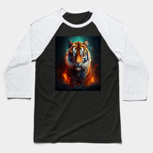 Mystical Orange Tiger Baseball T-Shirt
