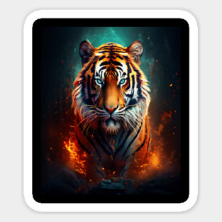 Mystical Orange Tiger Sticker
