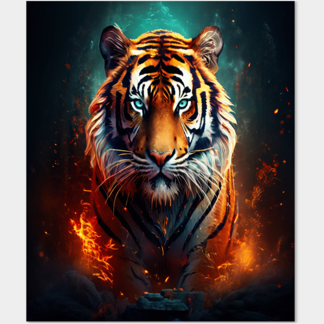 Mystical Orange Tiger Wall Art by BirdsnStuff